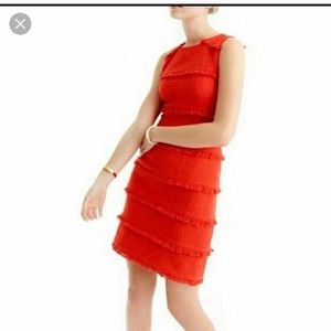J crew fringe tweed dress size6